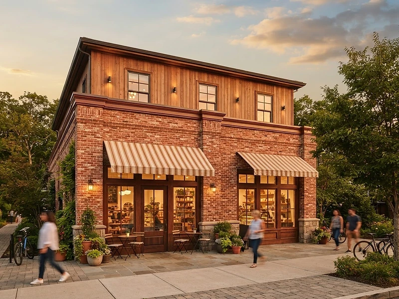 Charming exterior of the coffee shop at 20 Campus Dr